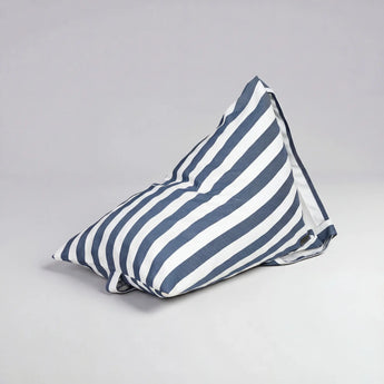 Striped bean bag chair on a gray background