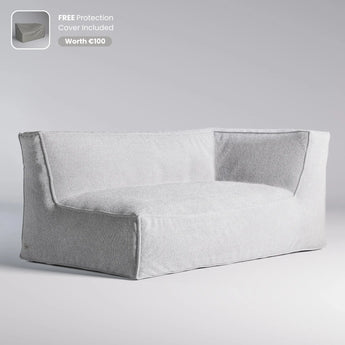TroisPommes Home The Chaiselong Left Arm in melange grey with free protection cover included
