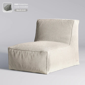 TroisPommes Home The Lounge Chair in beige with free protection cover included