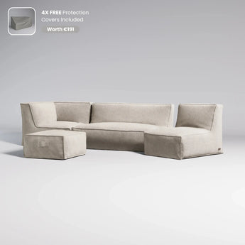 TroisPommes Home The Lounge Set in beige with free protection covers included