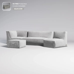 TroisPommes Home The Lounge Set in melange grey with free protection covers included
