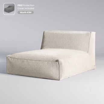 TroisPommes Home The Love Bed in beige with free protection cover included