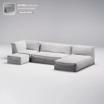 TroisPommes Home The Signature Set in melange grey with free protection covers included