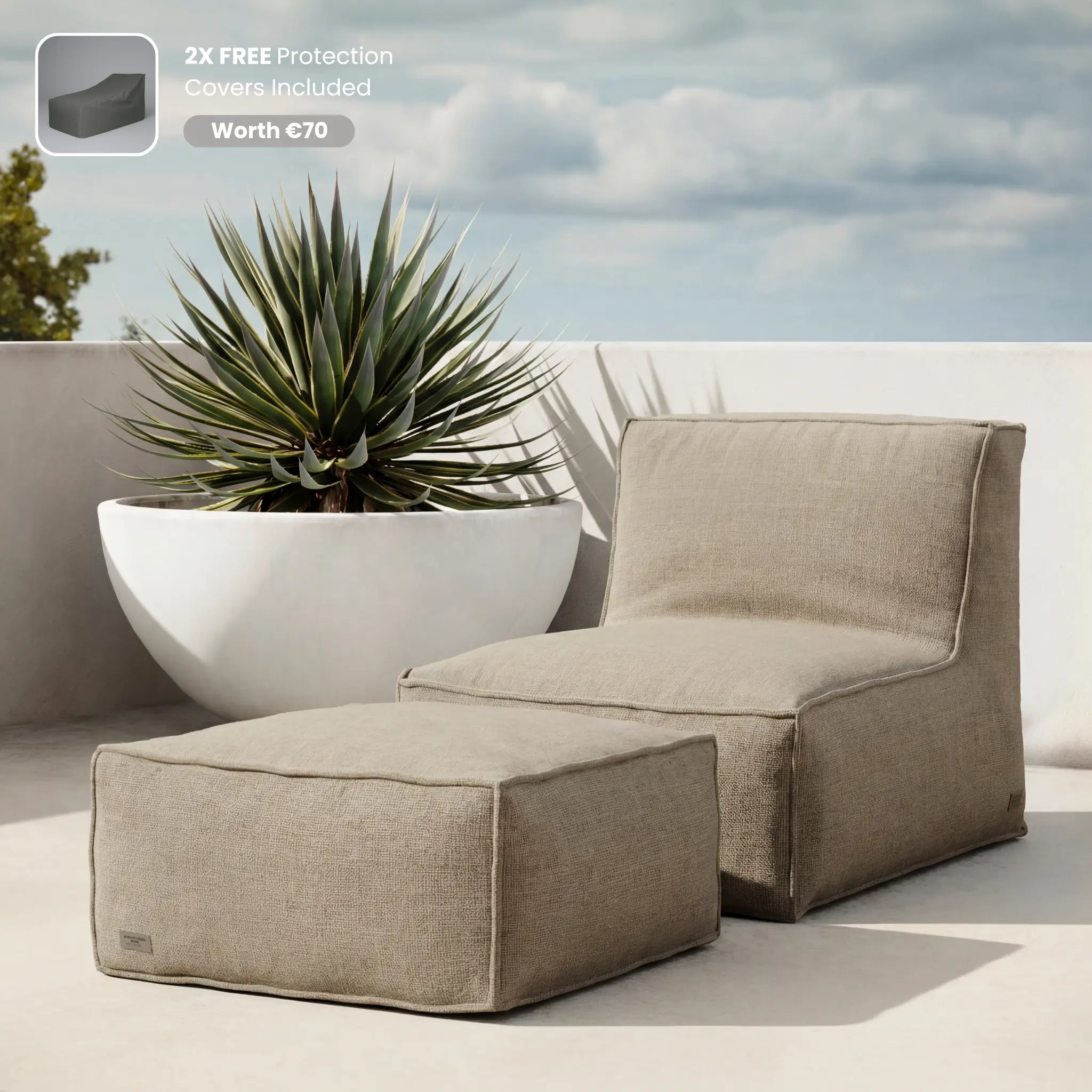 TroisPommes Home The Sun Spot in earth brown with free protection covers included