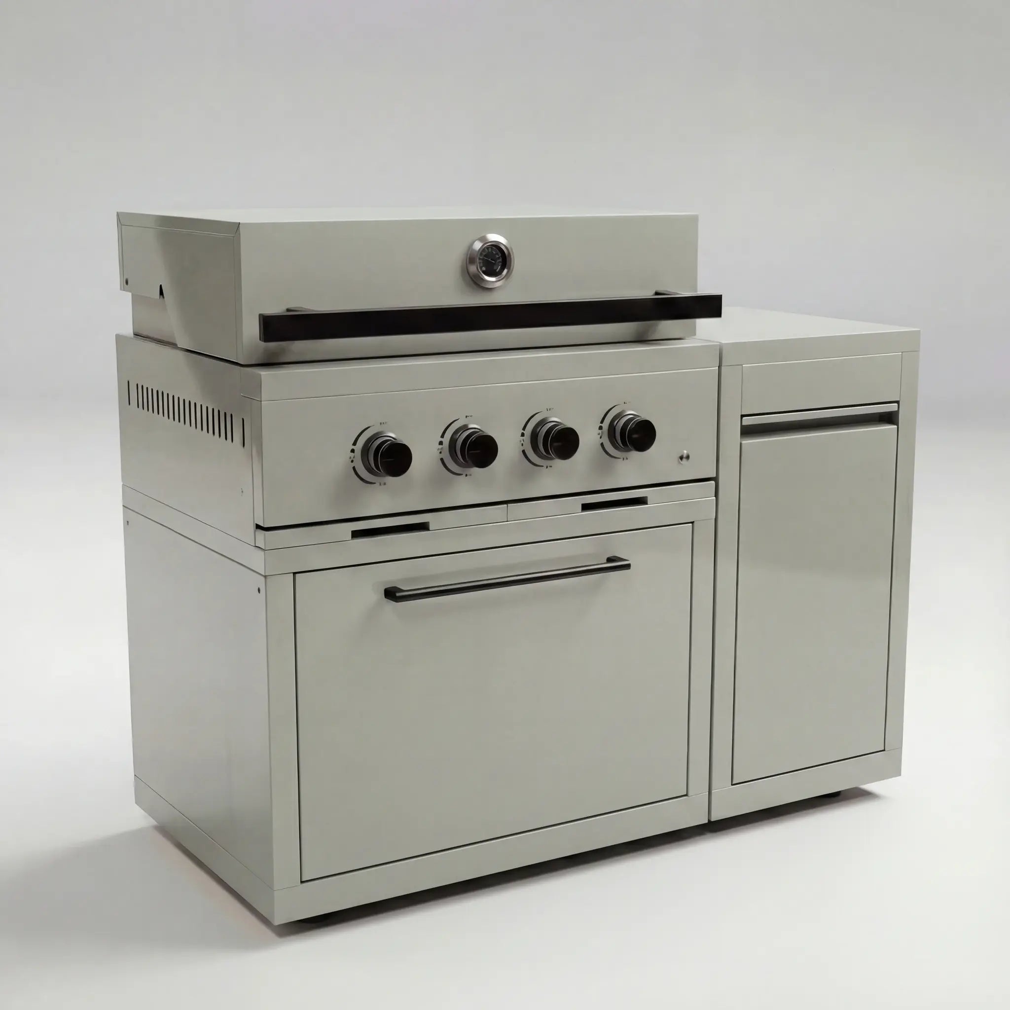 Troispommes outdoor kitchen with BBQ grill and pizza oven