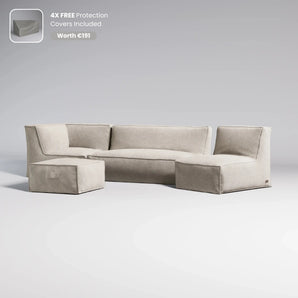 TroisPommes Home The Lounge Set in beige with free protection covers included
