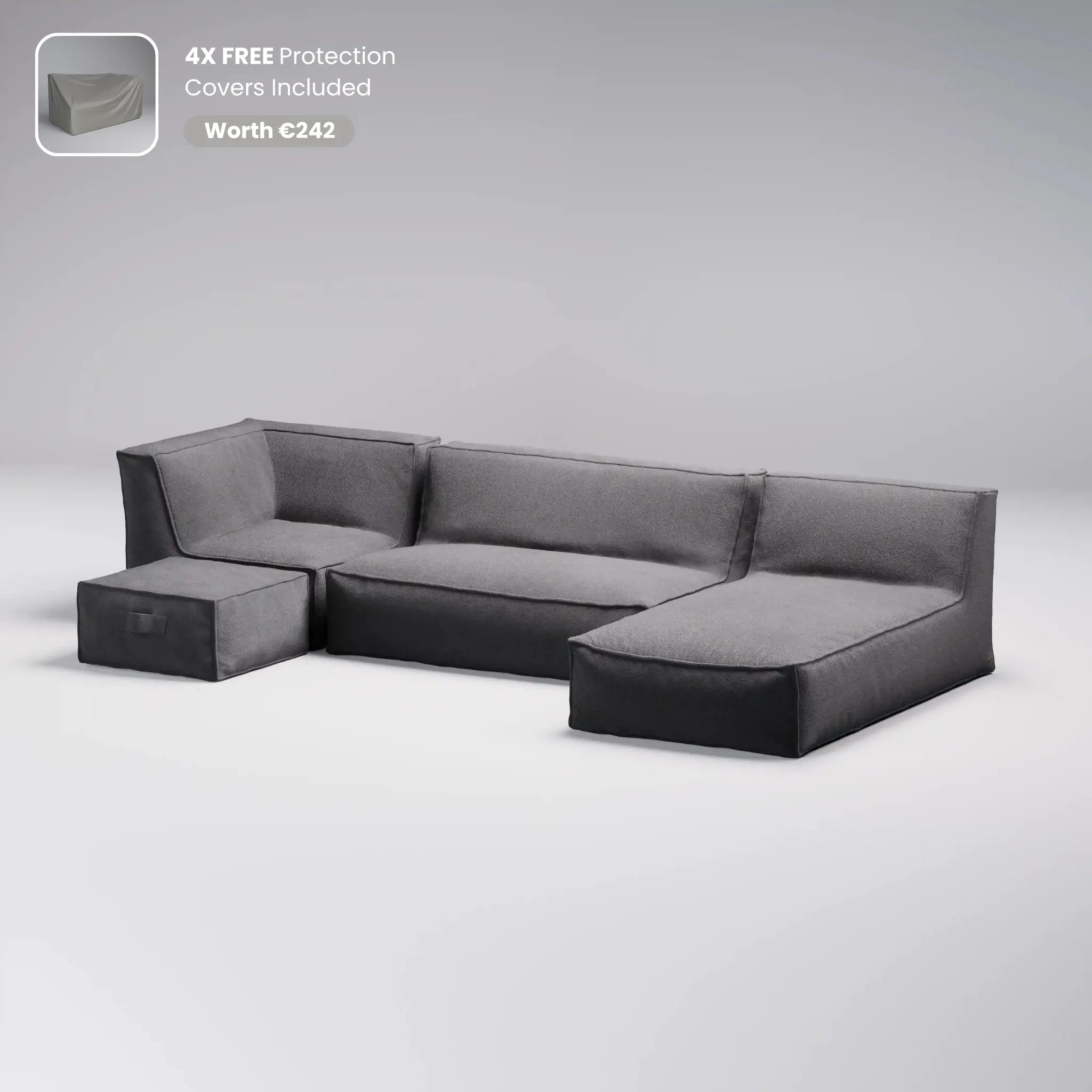 TroisPommes Home The Signature Set in dark grey with free protection covers included